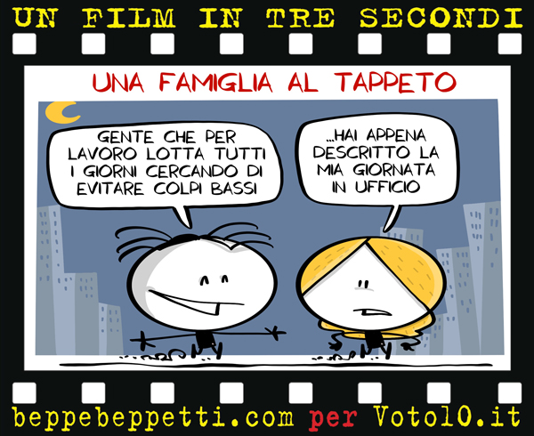 La vignetta di Una famiglia al tappeto