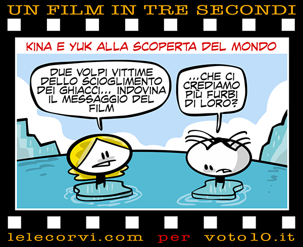 La vignetta di Kina e Yuk alla scoperta del mondo - Lele Corvi per Voto 10