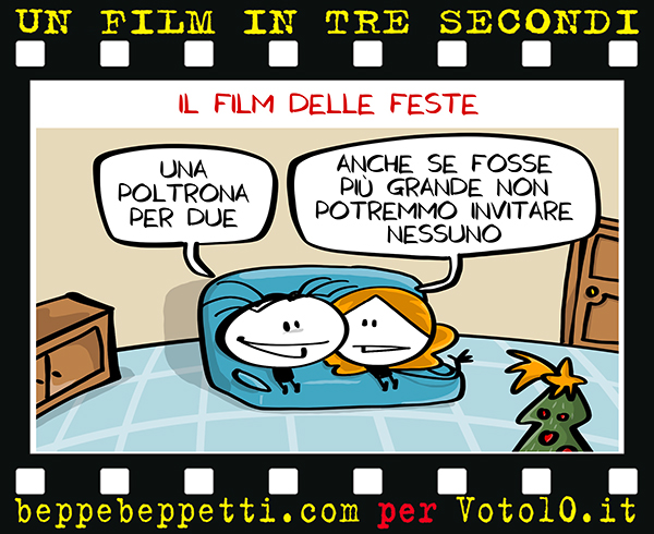 La vignetta dedicata al Film delle feste - Beppe Beppetti per Voto 10