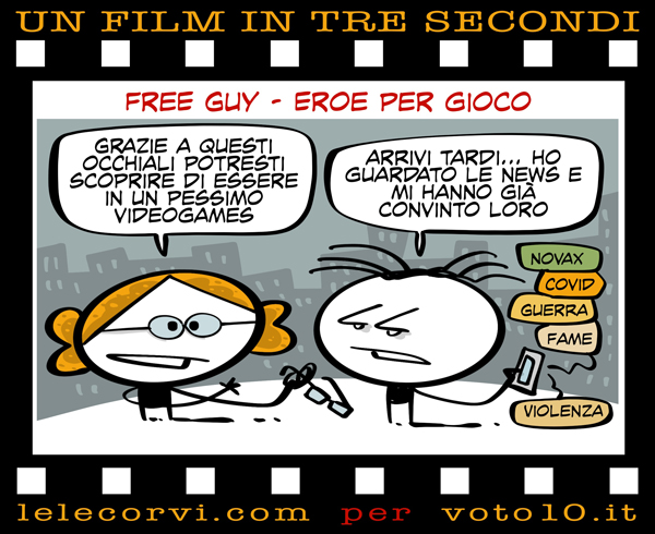 La vignetta di Free Guy - Eroe per gioco - Lele Corvi per Voto 10