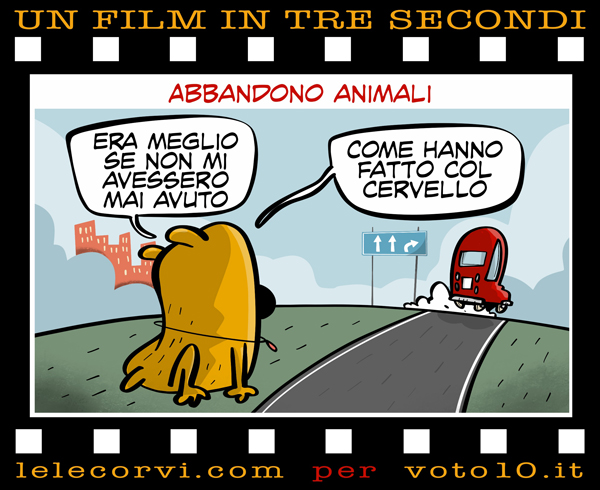 La vignetta di Lele Corvi contro l'abbandono degli animali - Lele Corvi per Voto 10