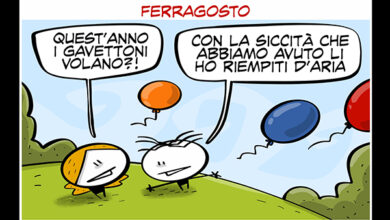 La vignetta di Lele Corvi e Voto 10 per Ferragosto - Un film in 3 secondi