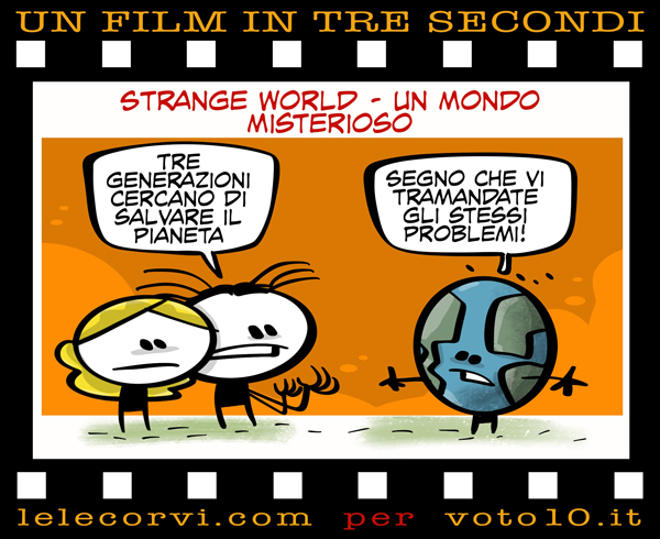 La vignetta di Strange World - Un Mondo Misterioso - Lele Corvi per Voto 10