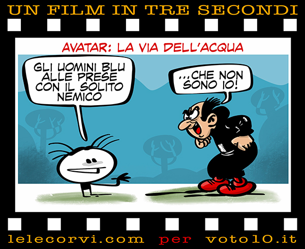 La vignetta di Avatar: La Via dell'Acqua - Lele Corvi per Voto 10