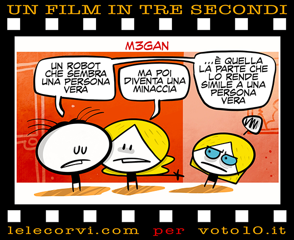 La vignetta di M3GAN - Lele Corvi per Voto 10