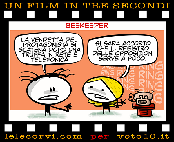 La vignetta di The Beekeeper - Lele Corvi per Voto 10