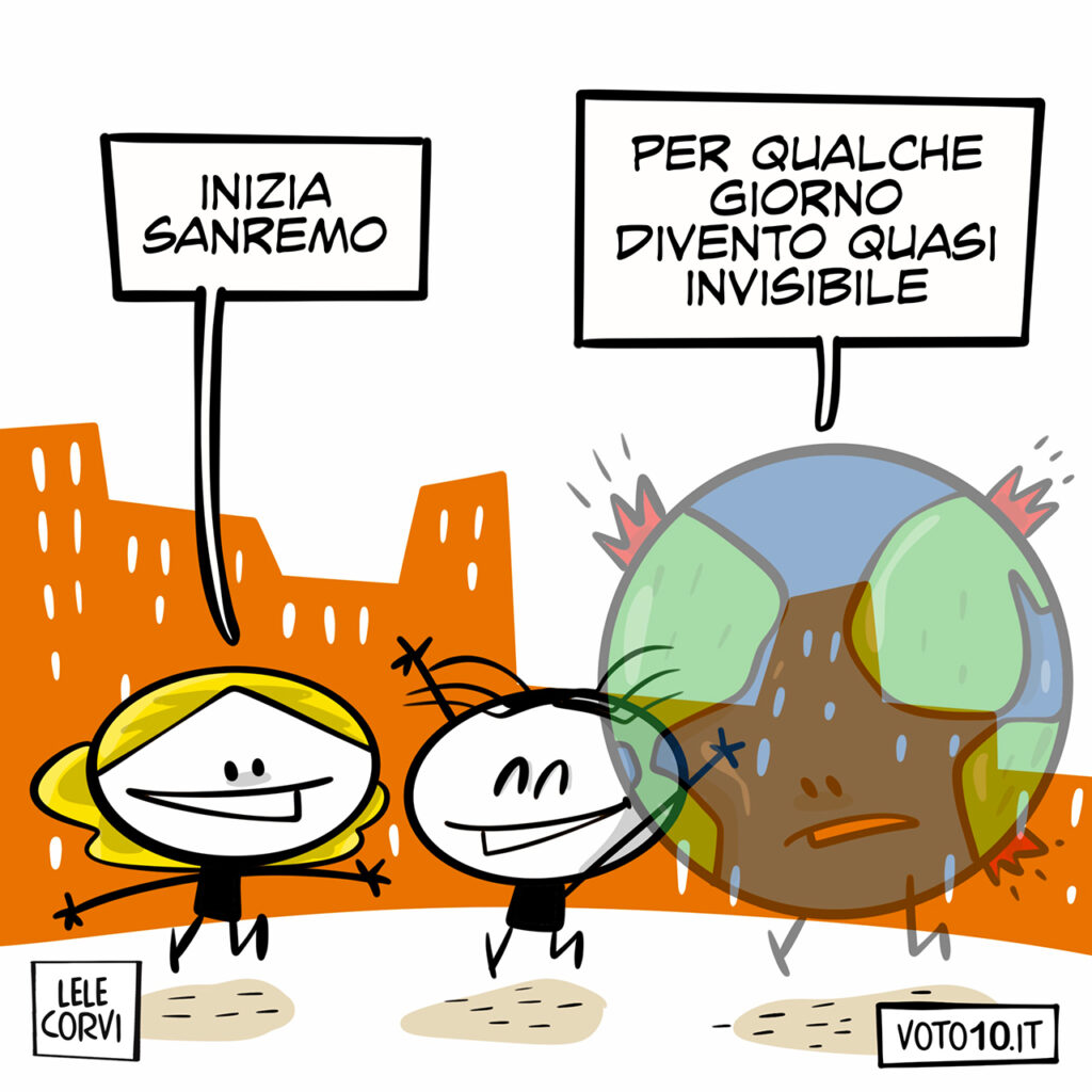 La vignetta dedicata al Festival di Sanremo