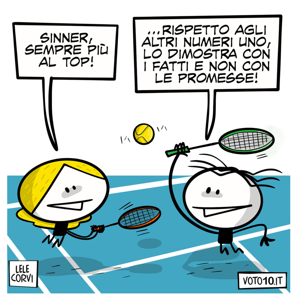 La vignetta dedicata a Jannik Sinner